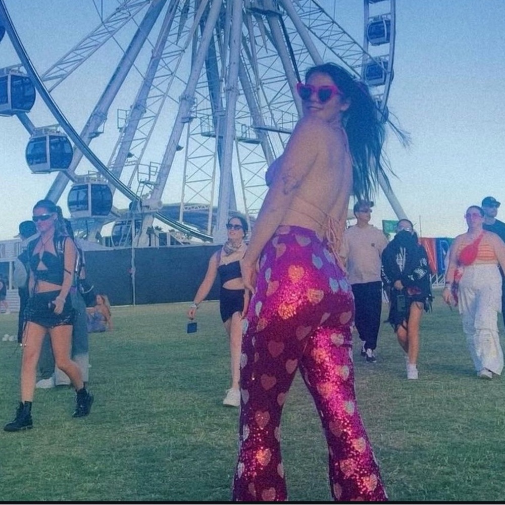 Sequin heart pants